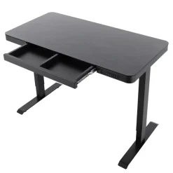 Zit-Sta-Bureaus-IVOL Elektrisch verstelbaar bureau / thuiswerkplek - 120x60 cm - Glas zwar