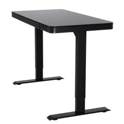 Zit-Sta-Bureaus-IVOL Elektrisch verstelbaar bureau / thuiswerkplek - 120x60 cm - Glas zwar