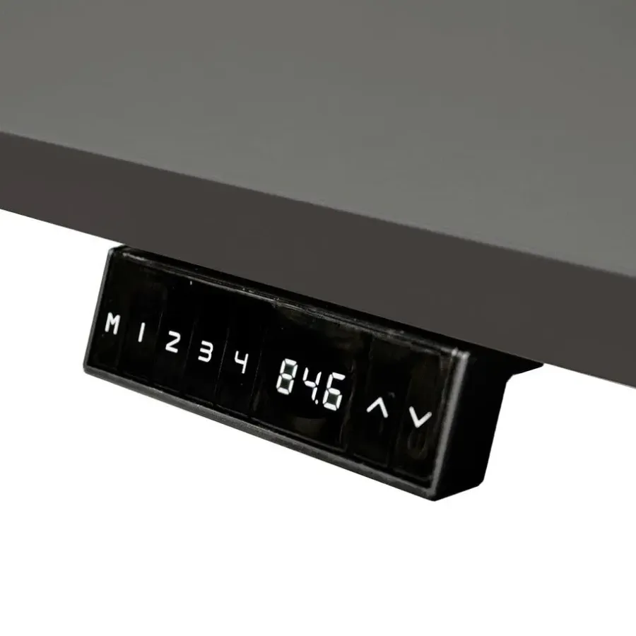 IVOL Elektrisch verstelbaar bureau - 160x80 cm - Single motor - Zwart / Antraciet