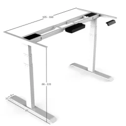 Sedero Elektrisch verstelbaar bureau - 180x80 cm - Dual motor - Zwart / Donker eiken