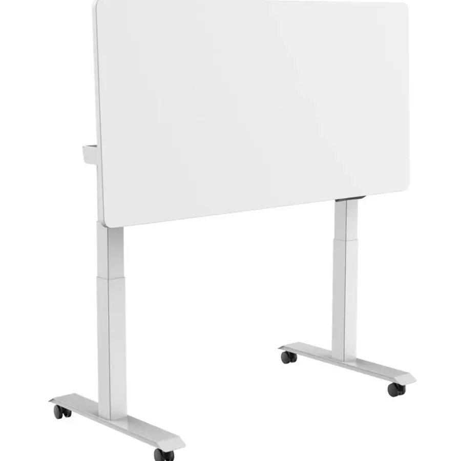 Zit-Sta-Bureaus-Euroseats Elektrisch verstelbaar, opklapbaar en verrijdbaar bureau - 180x80 cm - Wit fram
