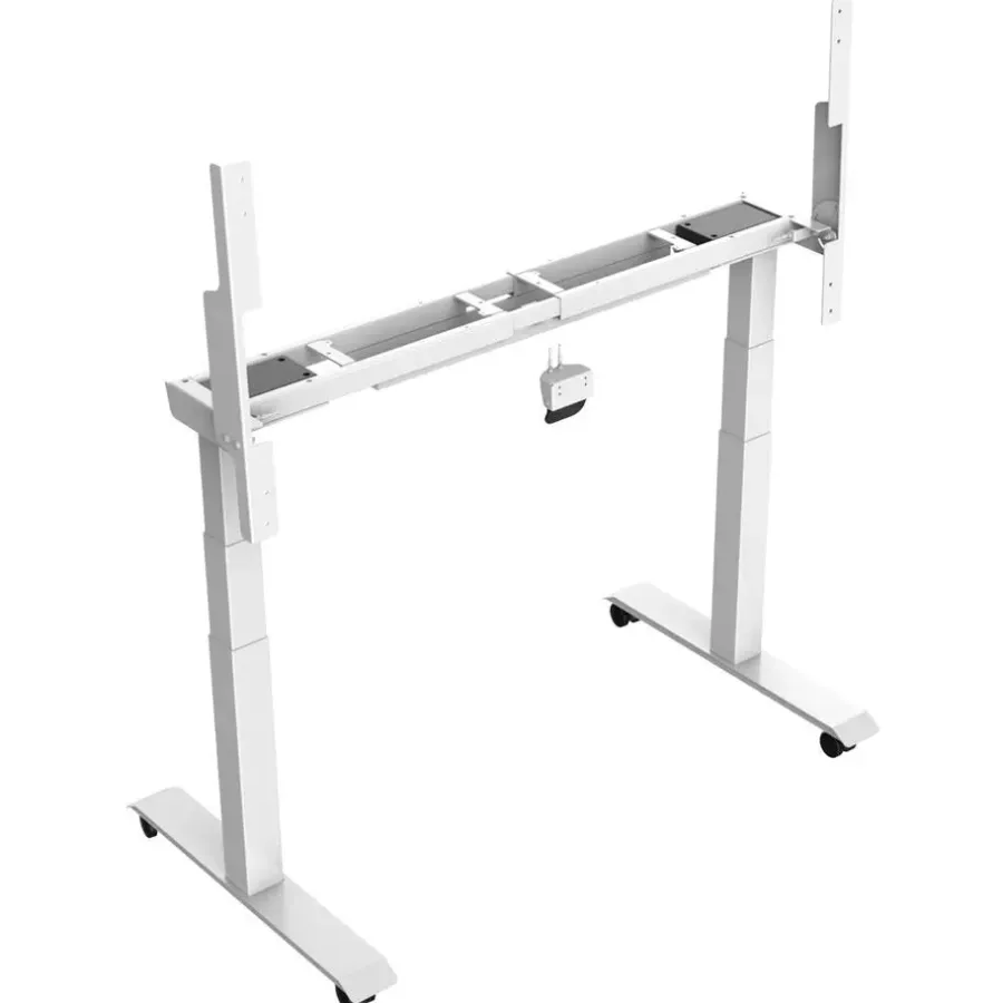 Zit-Sta-Bureaus-Euroseats Elektrisch verstelbaar, opklapbaar en verrijdbaar bureau - 180x80 cm - Wit fram