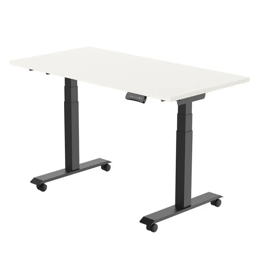 Bureaus-Euroseats Elektrisch verstelbaar, opklapbaar en verrijdbaar bureau - 180x80 cm - Zwart