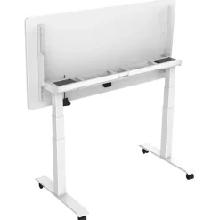 Euroseats Elektrisch verstelbaar, opklapbaar en verrijdbaar bureau - 160x80 cm - Wit fram