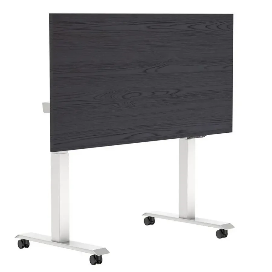 Bureaus-Euroseats Elektrisch verstelbaar, opklapbaar en verrijdbaar bureau - 160x80 cm - Wit fram