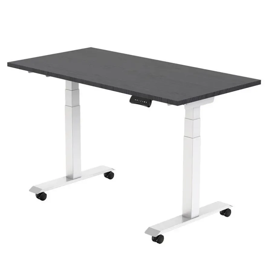 Bureaus-Euroseats Elektrisch verstelbaar, opklapbaar en verrijdbaar bureau - 160x80 cm - Wit fram