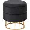 Poefen-Leen Bakker ELGIN - Poef - Zwart - 37 cm - Fluweel