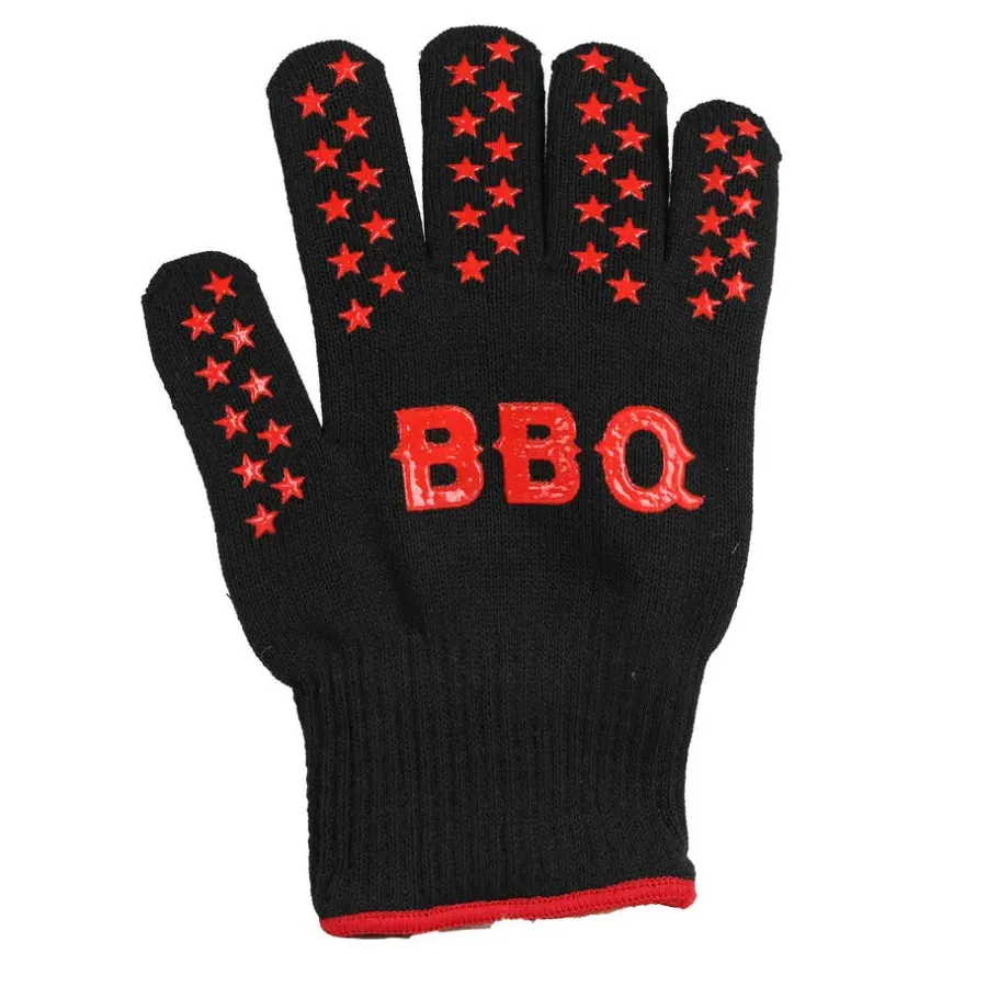 Barbecues En Accessoires-Elite BBQ handschoenen - hittebestendig 250 graden - zwart/rood