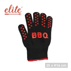 Barbecues En Accessoires-Elite BBQ handschoenen - hittebestendig 250 graden - zwart/rood