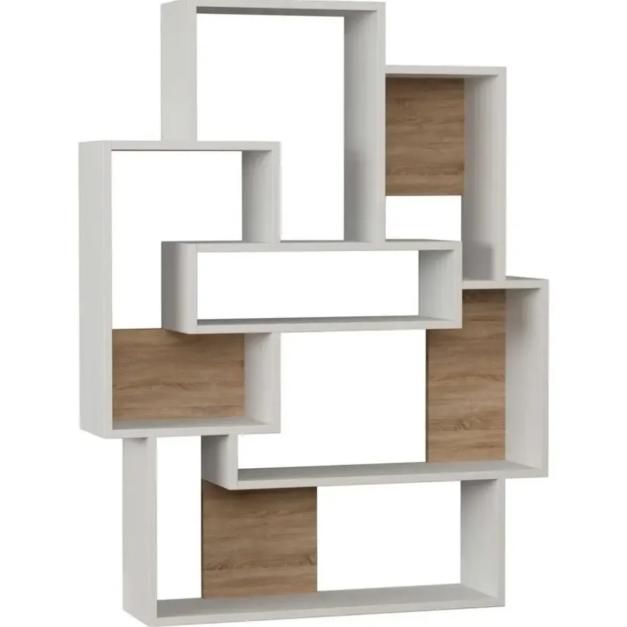 Boekenkasten|Boekenkasten-Emob Boekenplank Woody Fashion - 101 x 22 x 132 cm - Eiken-wit-design