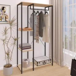 Emob Exclusive Emob Design Kledingrek Alizee - 90x40x167cm - met kledingroede & 2 legplanken