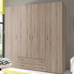 Emob Kledingkast Base - 160 x 52 x 177 cm - Wotan Oak-design