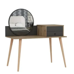 Kaptafels-Emob Make-uptafel Woody Fashion - 120 x 60 x 96 cm - Walnut Anthracite-design