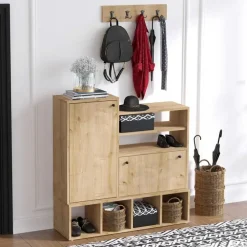 Schoenenkasten-Emob Schoenenkast Emerald - 100% Melamine - Eik - 18mm Dikte