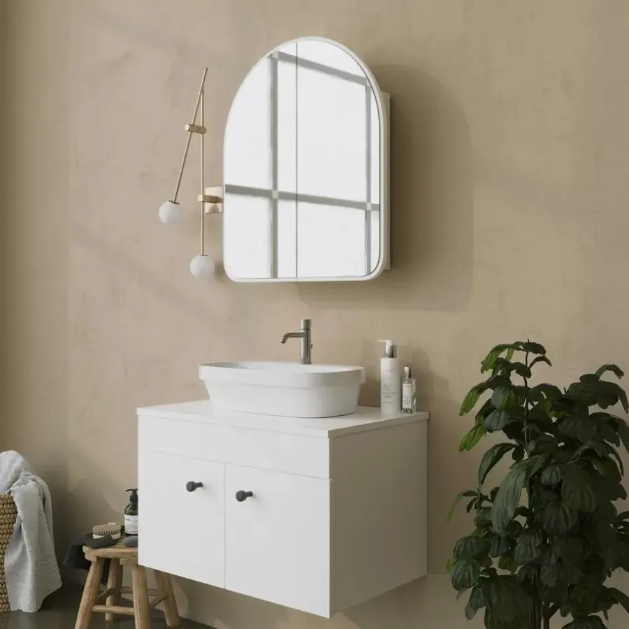 Spiegelkasten-Emob Spiegelkast Woody Fashion - 50 x 12 x 45 cm - Wit