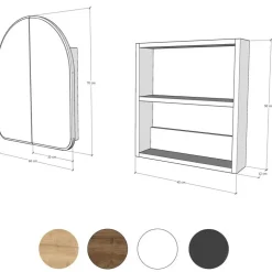 Spiegelkasten-Emob Spiegelkast Woody Fashion - 50 x 12 x 45 cm - Wit