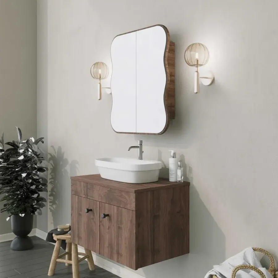 Emob Spiegelkast Woody Fashion - 50 x 12 x 45 cm - Walnut-design