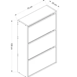 Schoenenkasten-Emob Woody Fashion Schoenenkast - 18mm Dik, 70x109x25cm - Wit
