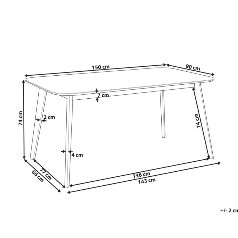 Rechthoekige Eettafels-Beliani EPHRATA - Eettafel - Donkere houtkleur - 90 x 150 cm - MDF