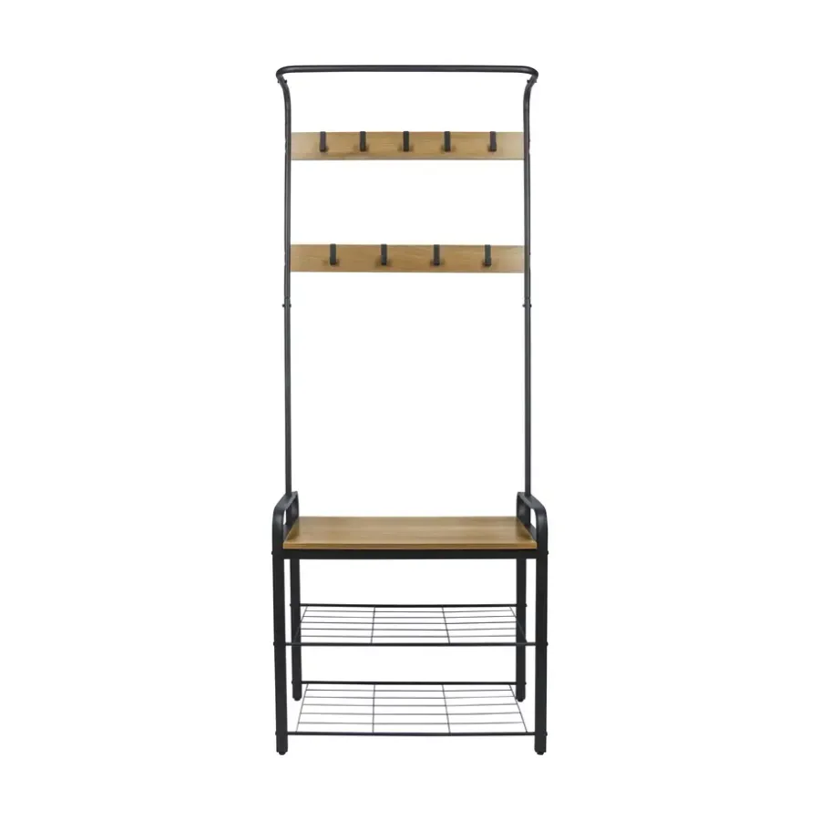 Kapstokken-Erro Kapstok met schoenenrek - 72x34x183cm