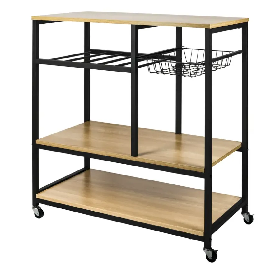 Trolleys-ERRO Keukentrolley op wieltjes - keukenrek - 80x40x85cm