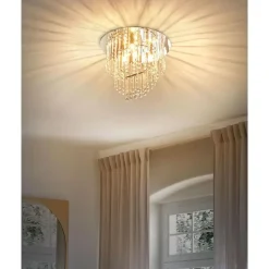 Kroonluchters-Beliani ESMELLE - Kroonluchter - Zilver - ⌀ 45 cm - Kristal