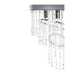 Kroonluchters-Beliani ESMELLE - Kroonluchter - Zilver - ⌀ 45 cm - Kristal