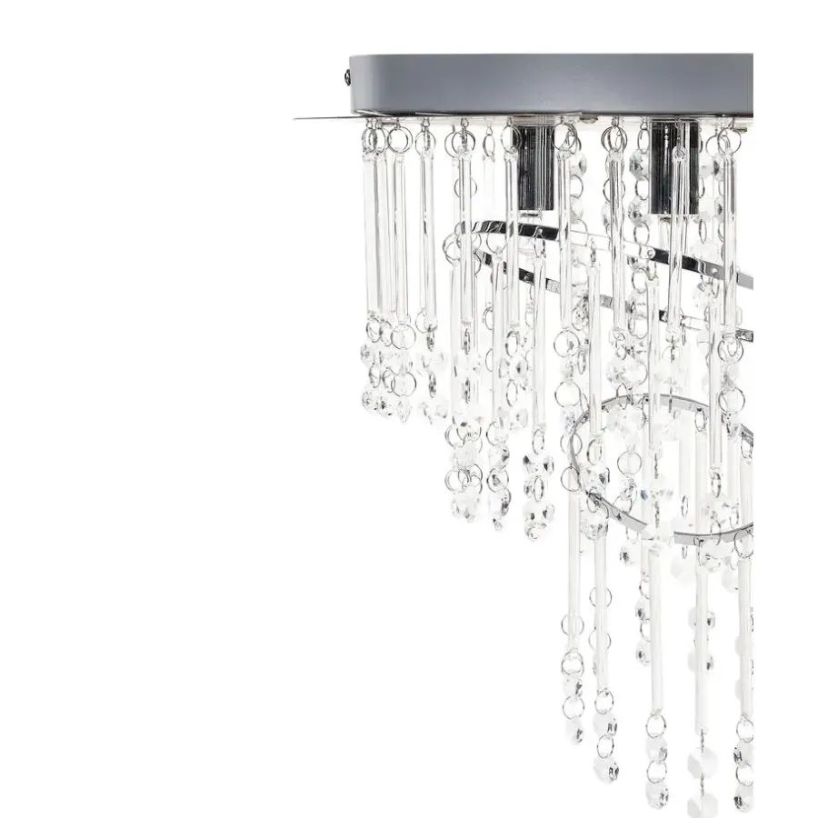 Kroonluchters-Beliani ESMELLE - Kroonluchter - Zilver - ⌀ 45 cm - Kristal