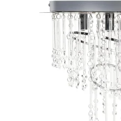 Kroonluchters-Beliani ESMELLE - Kroonluchter - Zilver - ⌀ 45 cm - Kristal