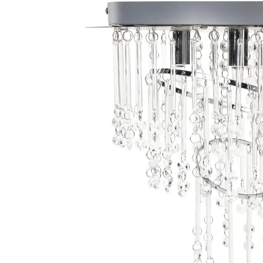 Kroonluchters-Beliani ESMELLE - Kroonluchter - Zilver - ⌀ 45 cm - Kristal