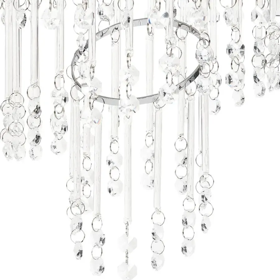 Kroonluchters-Beliani ESMELLE - Kroonluchter - Zilver - ⌀ 45 cm - Kristal