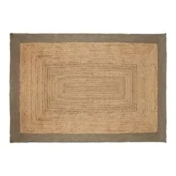 Jute Vloerkleden-Eva Interior Eva Interieur Vloerkleed Jute - Naturel/Groen - 160x230