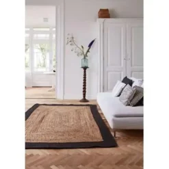 Jute Vloerkleden-Eva Interior Eva Interieur Vloerkleed Jute - Naturel/Antraciet - 190x290
