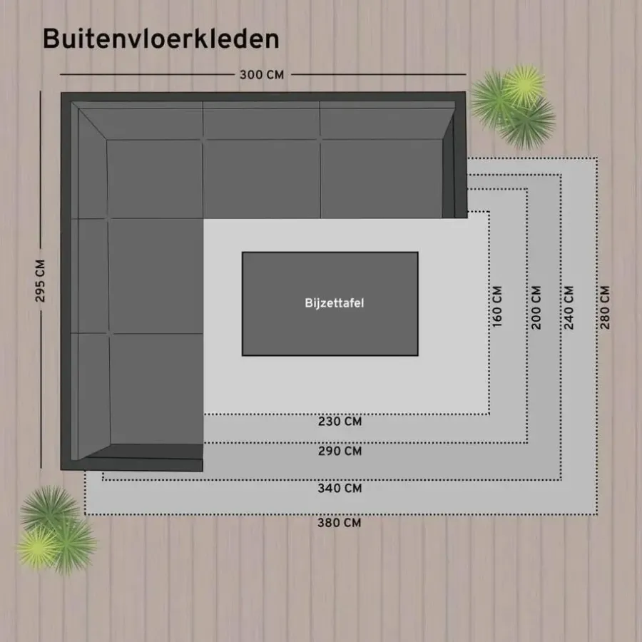 Eva Interior Buiten vloerkleed - Sage- Roest - 200x290 cm