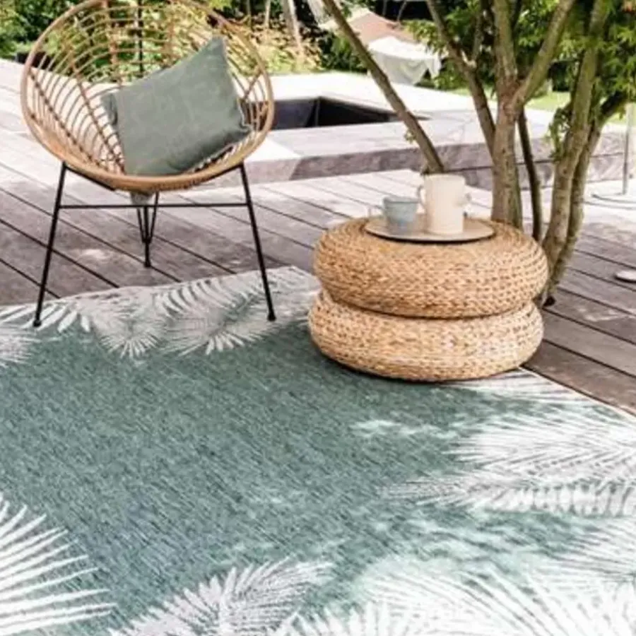 Buiten Vloerkleden|Buiten Vloerkleden-Eva Interior Buiten vloerkleed - Leaf - Groen - 160x230 cm