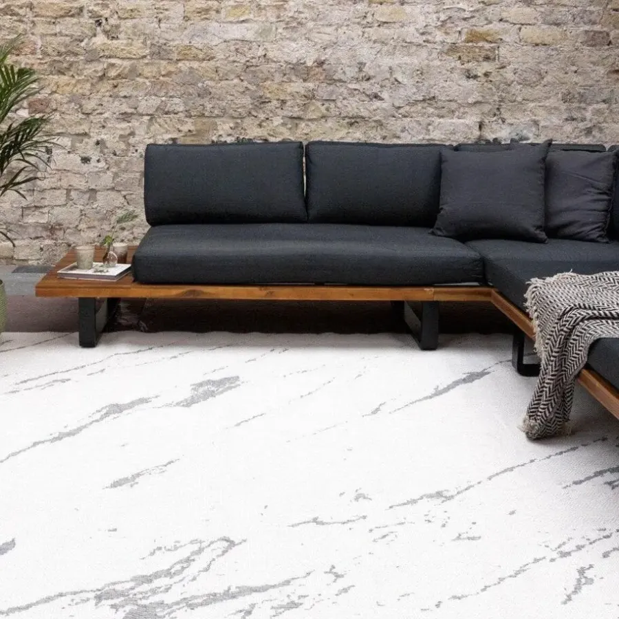 Eva Interior Buitenkleed Marble grijs/wit - 230 x 160 cm
