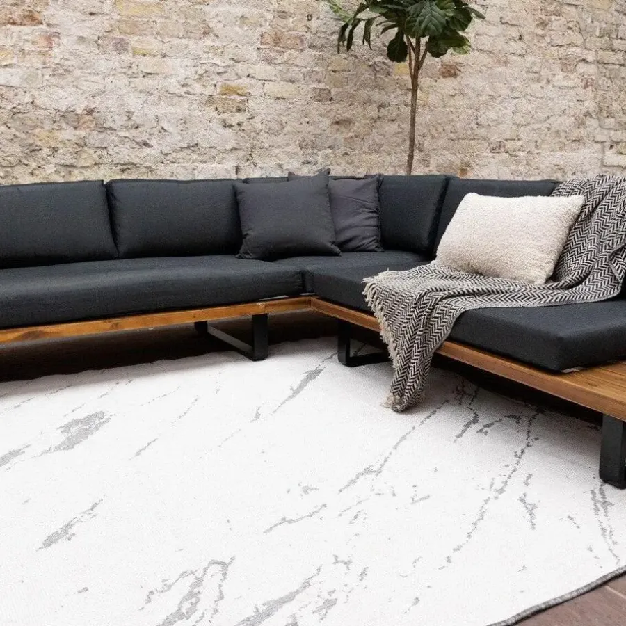 Eva Interior Buitenkleed Marble grijs/wit - 230 x 160 cm