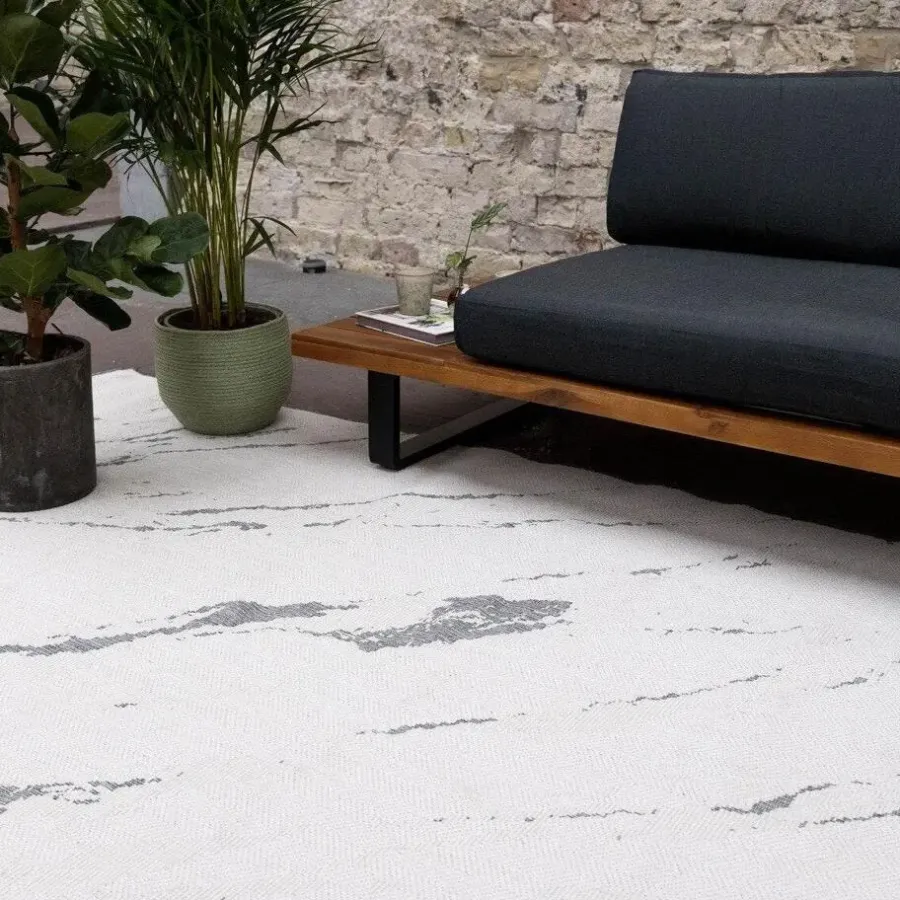 Eva Interior Buitenkleed Marble grijs/wit - 230 x 160 cm