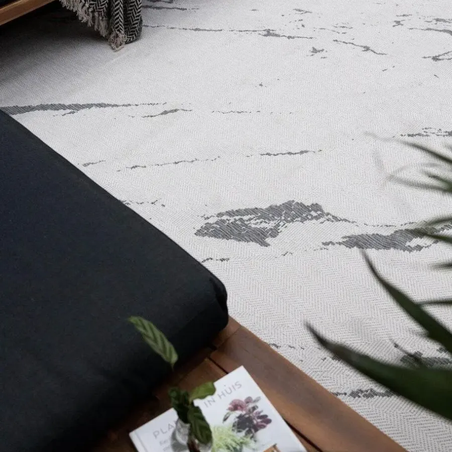 Eva Interior Buitenkleed Marble grijs/wit - 230 x 160 cm