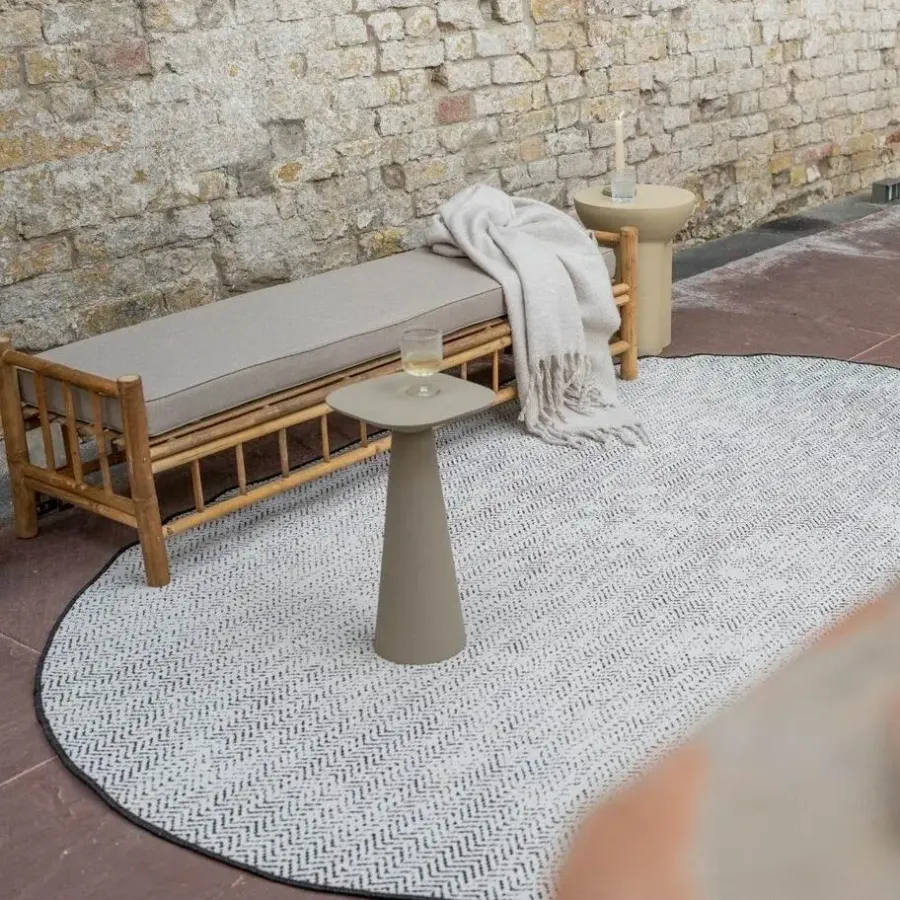 Eva Interior ovaal buitenkleed Dahl zwart - 230 x 160 cm
