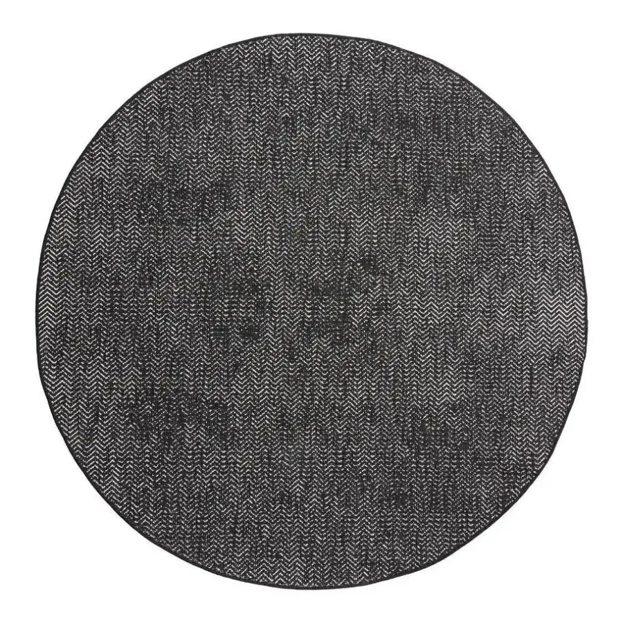 Eva Interior rond buitenkleed Dahl zwart - 200 x 200 cm