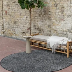 Eva Interior rond buitenkleed Dahl zwart - 200 x 200 cm