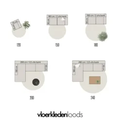 Eva Interior Vloerkleed Bloom - Naturel - 200 Ø - (L)