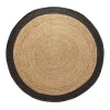 Vloerkleden|Laagpolige Vloerkleden-Eva Interior Vloerkleed Jute Rond - Naturel/Antraciet - 180 Ø