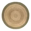 Eva Interior Vloerkleed Jute Rond - Naturel/Groen - 180 Ø