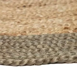 Eva Interior Vloerkleed Jute Rond - Naturel/Groen - 180 Ø
