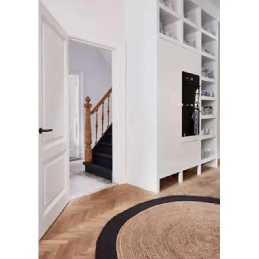Eva Interior Vloerkleed Jute Rond - Naturel/Antraciet - 120 Ø
