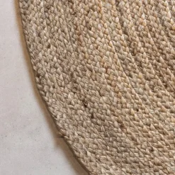 Jute Vloerkleden|Ronde Vloerkleden-Eva Interior Vloerkleed Jute Rond - Naturel - 240 Ø (L)