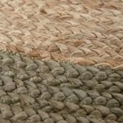 Eva Interior Vloerkleed Jute Rond - Naturel/Groen - 120 Ø