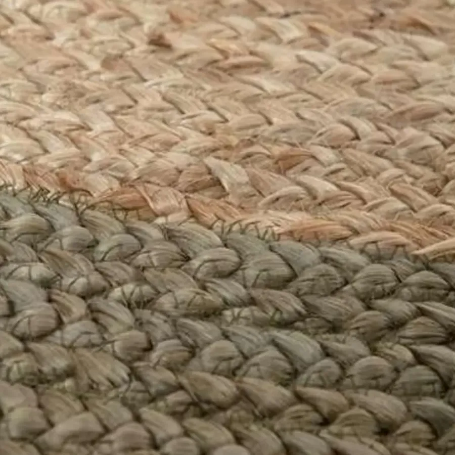 Eva Interior Vloerkleed Jute Rond - Naturel/Groen - 120 Ø